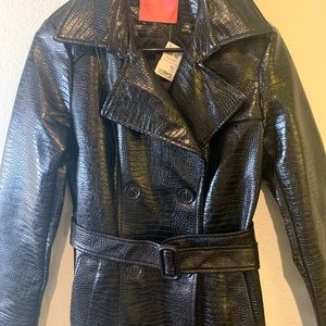 NWT Azalea Wang faux leather croc trench jacket
